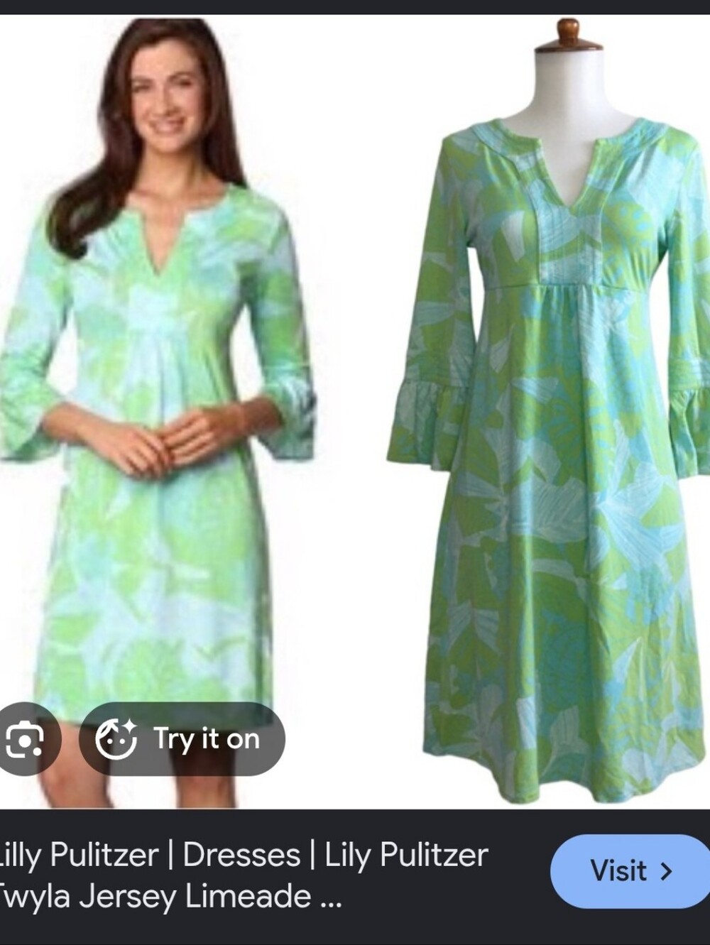 Lilly Pulitzer Limeade & Aqua Floral Twyla Dress